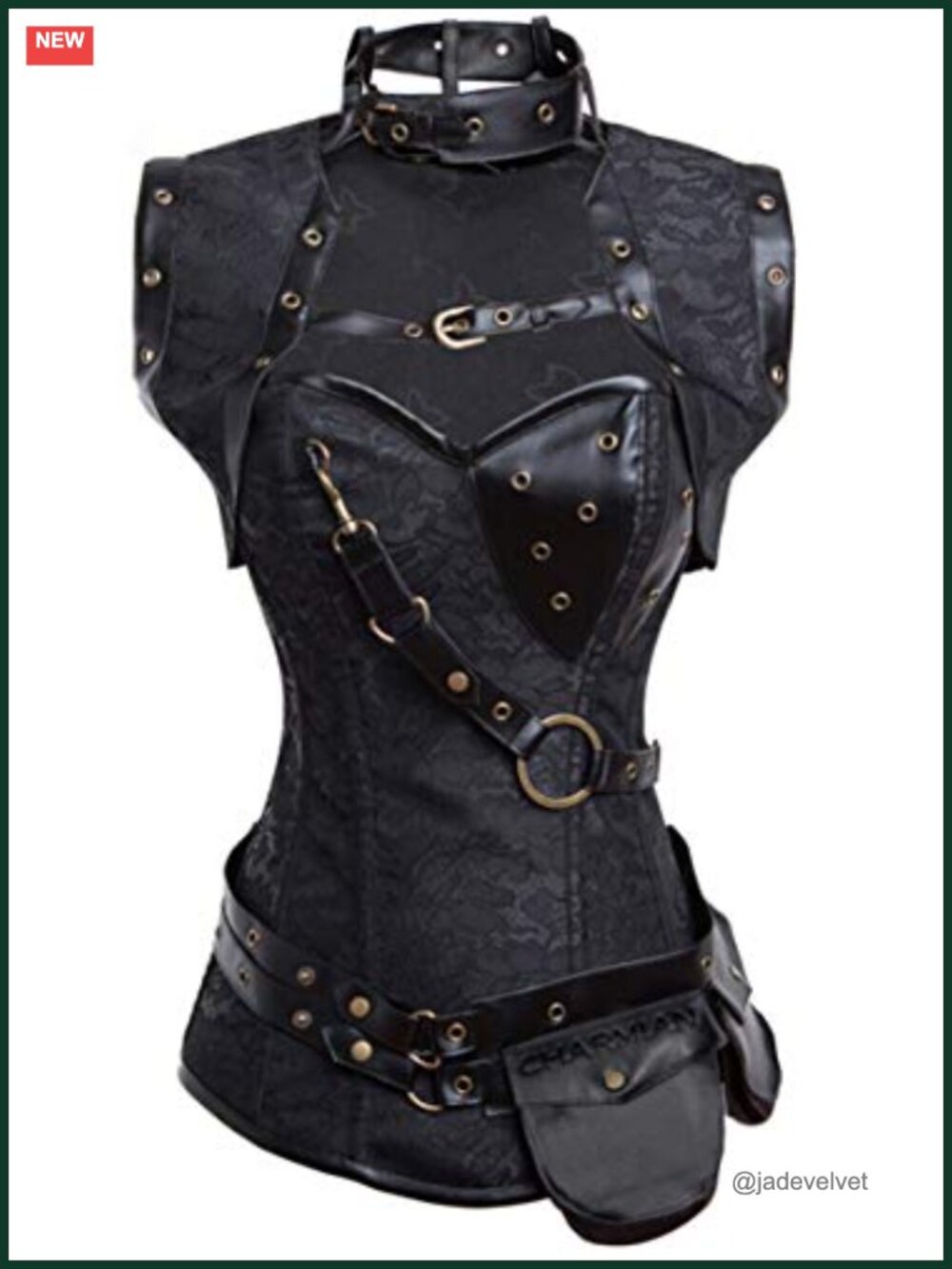 Spiral Steel Boned Overbust Corset Bustier Steampunk Lace Up